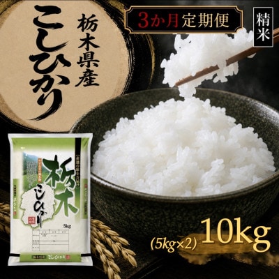 【毎月定期便】【食味鑑定士厳選】栃木県産 コシヒカリ 10k(5k×2)(矢板市)全3回