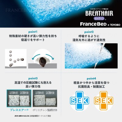 フランスベッド　マットレスのみ　シングル　DD-BAE-プレミアム(片面仕様)