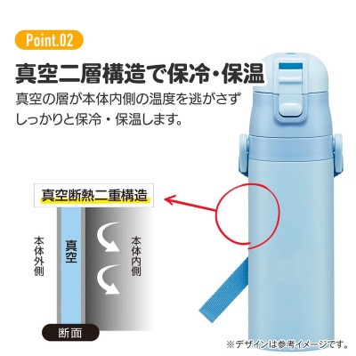 超軽量2WAYステンレスボトル(直飲み470ml/コップ飲み430ml)ディノサウルス 624513