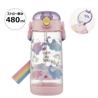 ワンプッシュストローボトル 480ml PDSH5 ハッピー&スマイルレインボー 646287
