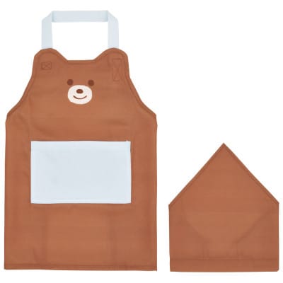 子供用 エプロン 三角巾 2点 セット KBEPS3 ぬいぐるみ くま 6-410 607417
