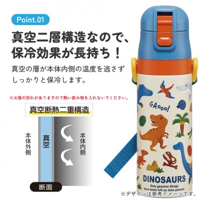 直飲みダイレクト ステンレスボトル 470ml SDC4 ディノサウルス skt015 724855