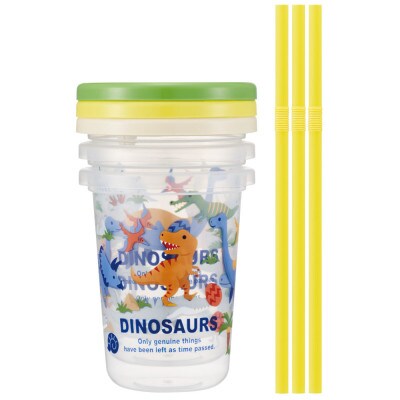 ストロー付きコップ 3個 セット SIH2ST ディノサウルス 奈良市 skt017 724862