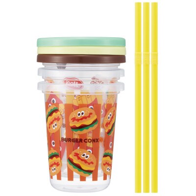 ストロー付きコップ 3個 セット SIH2ST バーガーコンクス skt056 725715