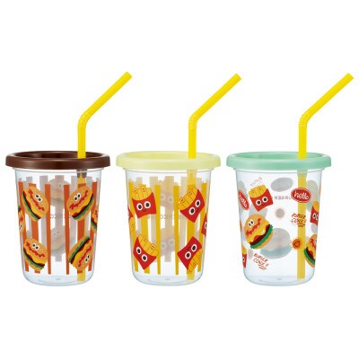 ストロー付きコップ 3個 セット SIH2ST バーガーコンクス skt056 725715