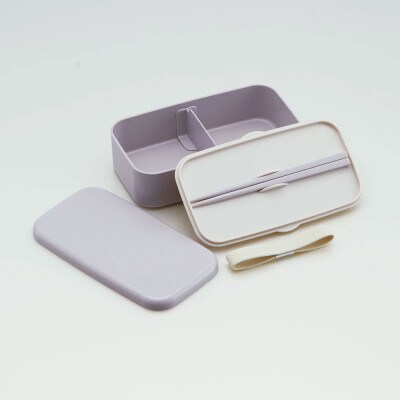 箸付き 弁当箱 600ml 1段 PLB6HB セピアカラー ラベンダー skt101 672491