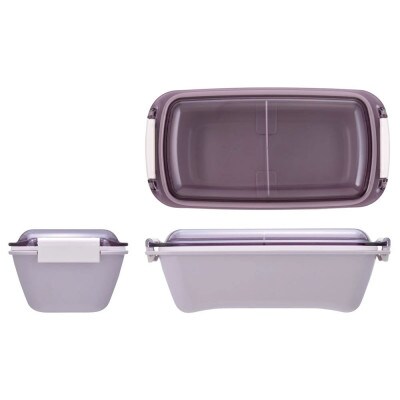洗いやすい弁当箱 530ml PTLB6B セピアカラーラベンダー skt103 672460