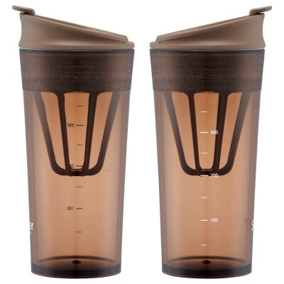 シェイカー付き タンブラー 420ml PTBFS4 アンバーブラウン skt147 697739