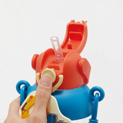 ラバー マスコット付き ストロー 水筒 PRMC7ST はたらく クルマ skt153 695391