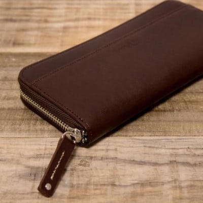 本革ラウンド財布 ブラウン 45-013-1