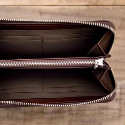 本革ラウンド財布 ブラウン 45-013-1