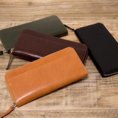 本革ラウンド財布 キャメル 45-013-2