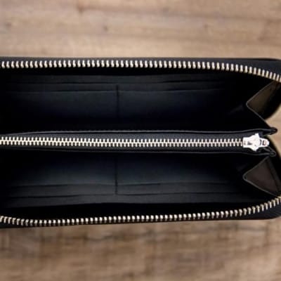 本革ラウンド財布 ブラック 45-013-3
