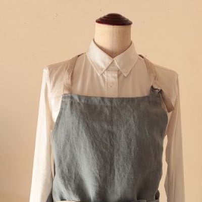 【さとふる限定・Fu-raのリネンエプロン】BAKER(フレンチブルー)