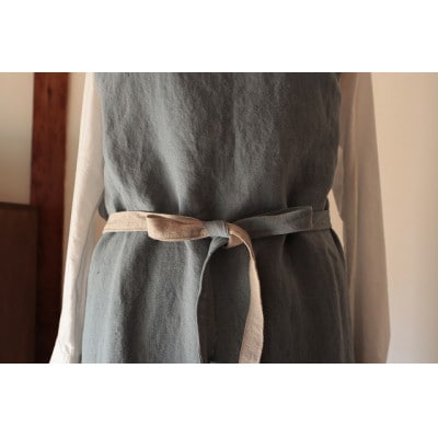 【さとふる限定・Fu-raのリネンエプロン】BAKER(フレンチブルー)