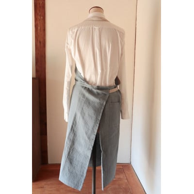 【さとふる限定・Fu-raのリネンエプロン】BAKER(フレンチブルー)