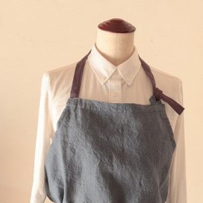 【さとふる限定・Fu-raのリネンのエプロン】BAKER(ターコイズ)