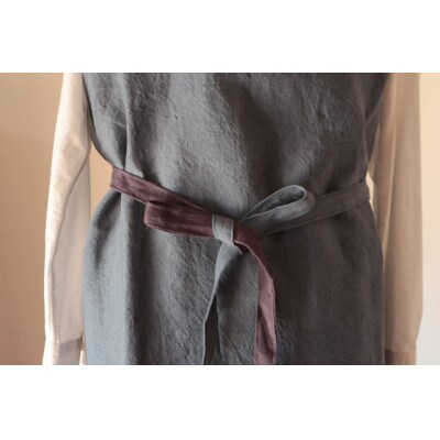 【さとふる限定・Fu-raのリネンのエプロン】BAKER(ターコイズ)