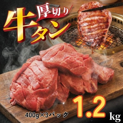 厚切り牛タン 塩だれ 400g×3パック(計1.2kg)
