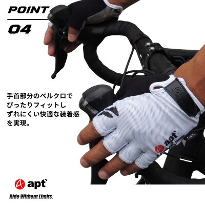 サイクルグローブ 春夏用 衝撃吸収 ロード・クロス・サイクリングにも 白XS