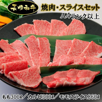 シュシュの長崎和牛　焼肉・スライスセット(モモ300g・カルビ300g・モモスライス860g)