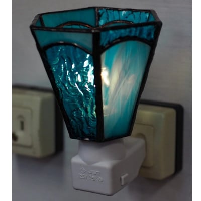 おやすみランプ【六面体　水色系】5W電球付き
