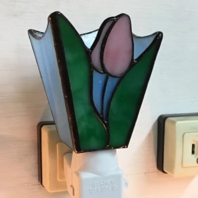 おやすみランプ【チューリップ　ピンク】5W電球付き