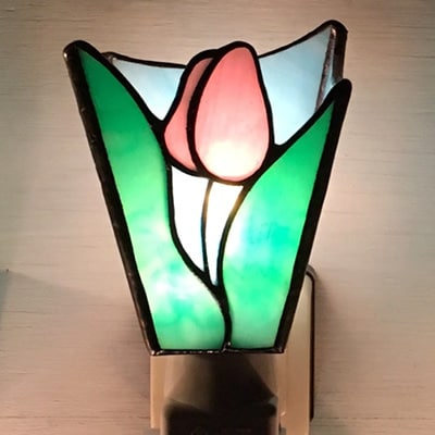 おやすみランプ【チューリップ　ピンク】5W電球付き