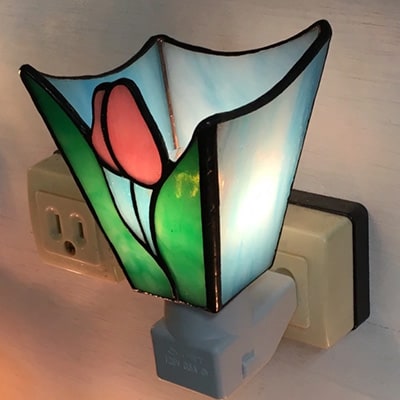 おやすみランプ【チューリップ　ピンク】5W電球付き