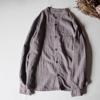 gauze shirt /淡藤色(あわふじ)/ Lサイズ　1点