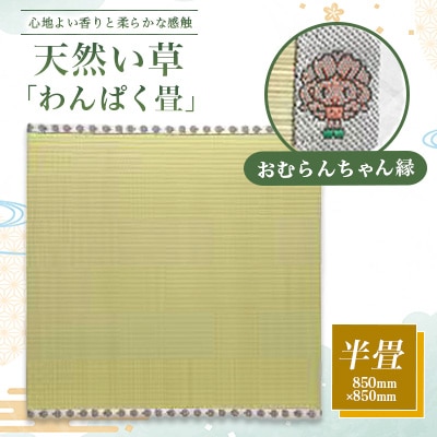 畳屋さんが作った!「わんぱく畳」天然い草半畳タイプ(おむらんちゃん縁)