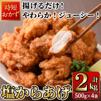 時短おかず 揚げるだけ やわらか!ジューシー!塩からあげ (計2kg・500g×4P)