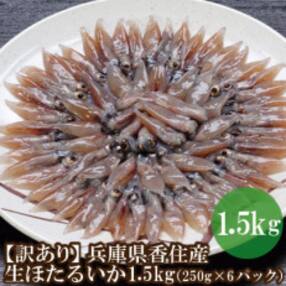 【訳あり】兵庫県香住産 生ほたるいか 1.5kg(250g&times;6パック) 07-02