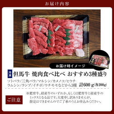 香美町産但馬牛焼肉三種盛り600g