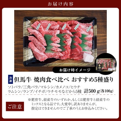 但馬牛焼肉五種盛り500g