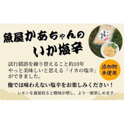 魚屋かあちゃんの自家製イカの塩辛 2種類お味見セット 冷凍