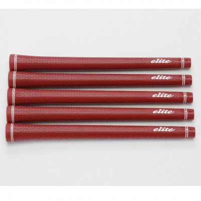《バックラインあり/クラシックレッド/5本》TD50　ゴルフ練習器具　エリートグリップ