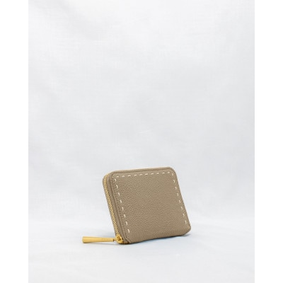 [BEIGE] 本革ラウンドファスナー二つ折り財布　BONNY (ボニー)