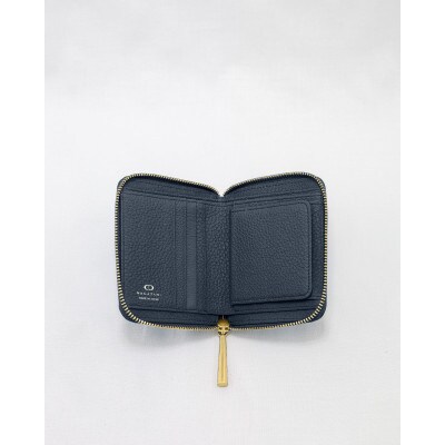 [NAVY] 本革ラウンドファスナー二つ折り財布　BONNY (ボニー)