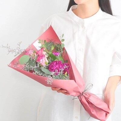【母の日フラワーギフト】 生花ブーケ「シアワセ」花器セット