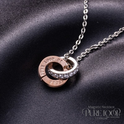 管理医療機器　純チタン永久磁気ネックレス　PURE　LOOP　OZ　ダブルリング　50cm