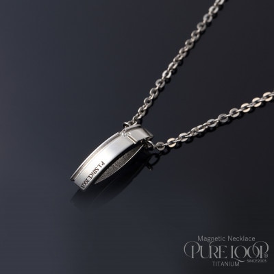 管理医療機器　純チタン永久磁気ネックレス　PURE　LOOP　OZ　クリスププラチナ　50cm
