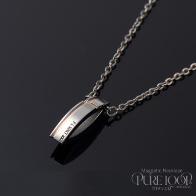管理医療機器　純チタン永久磁気ネックレス　PURE　LOOP　OZ　クリスプピンクゴールド　55cm