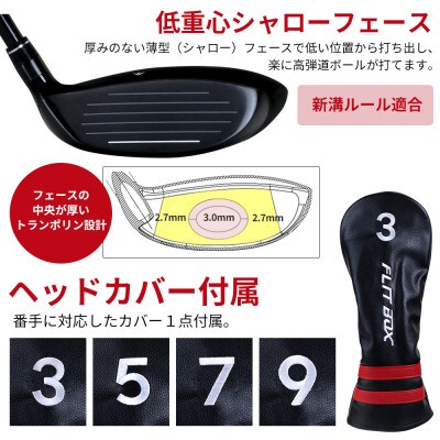 [3W/S][軽量高弾性シャフト][左利き男性用]FLIT-BOX7 フェアウェイウッド 1本