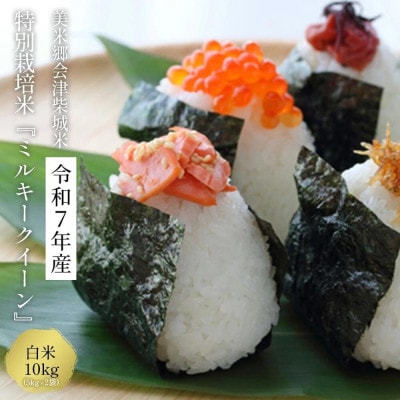 令和7年産　美米郷会津柴城米　特別栽培米ミルキークイーン　白米　10kg(5kg×2袋)