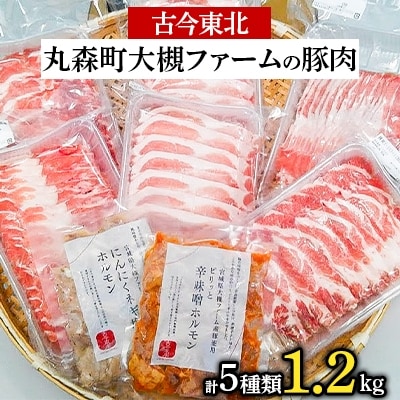 「古今東北」丸森町大槻ファームの豚肉5種類 計1.2kgセット
