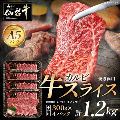 仙台牛カルビスライス　焼き肉用　300g×4