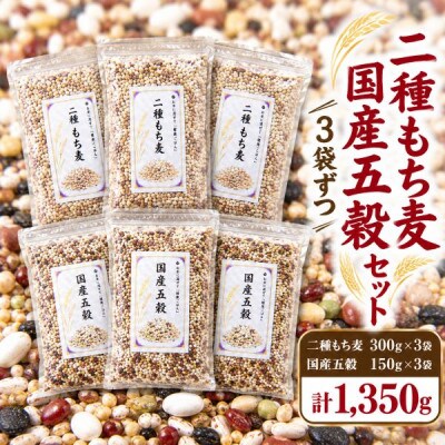 二種もち麦(3袋)・国産五穀(3袋)　合計6袋セット