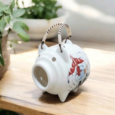 金魚柄の蚊取り豚
