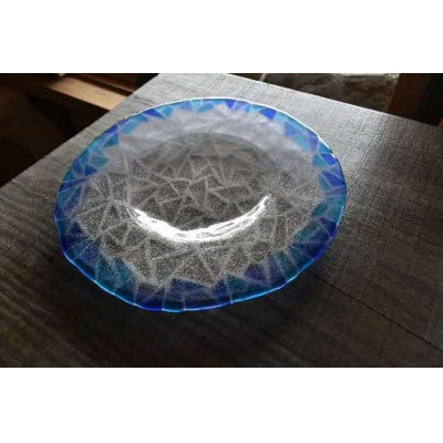 ガラスのお皿「MOZAIC PLATE」ブルー